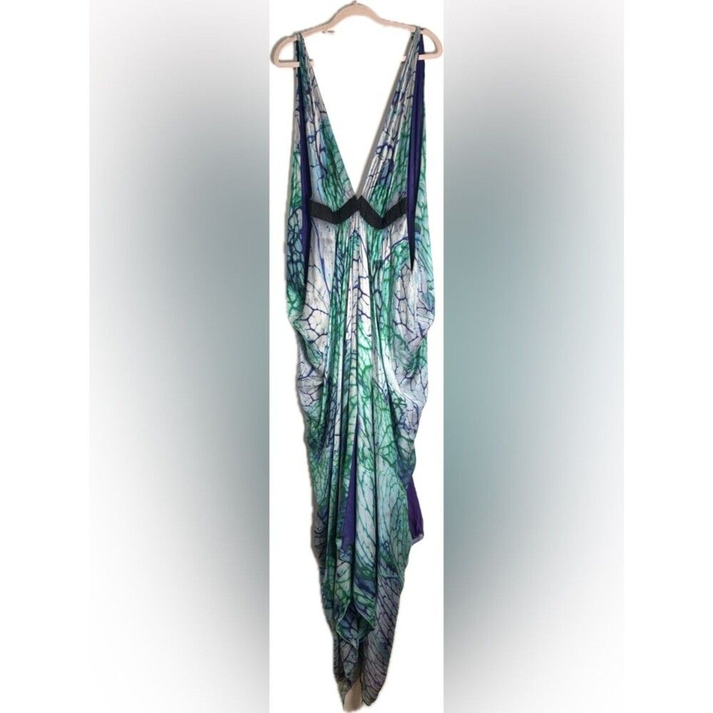 Roberto Cavalli Purple and Blue Printed Silk Dress